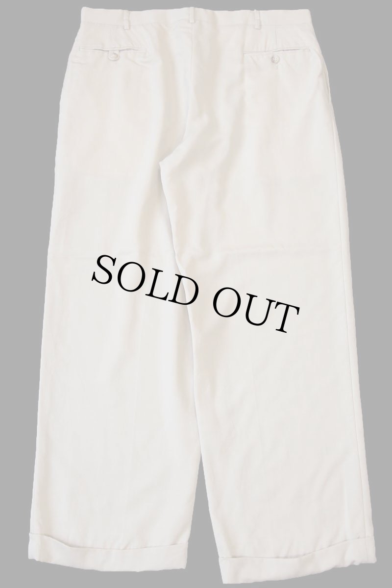 画像3: 90s ポロ ラルフローレン ツータック スラックス ウール ギャバジン パンツ ベージュ W36 (3)