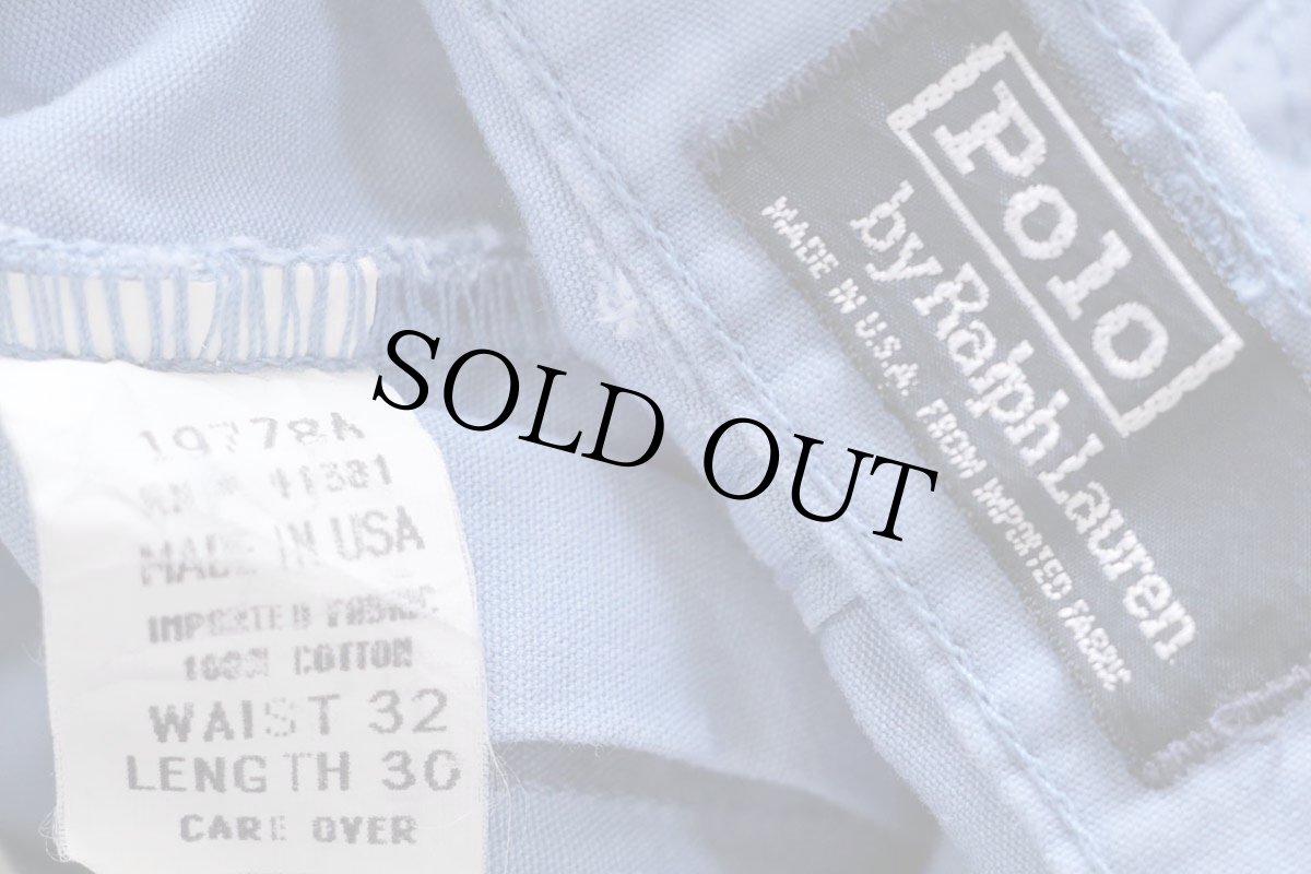 画像6: 90s USA製 ポロ ラルフローレン コットンパンツ ライトブルー W32 L30 (6)