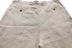 画像4: 90s GAPギャップ Easy Fit ツータック リネン ショートパンツ グレーベージュ 40★ショーツ (4)