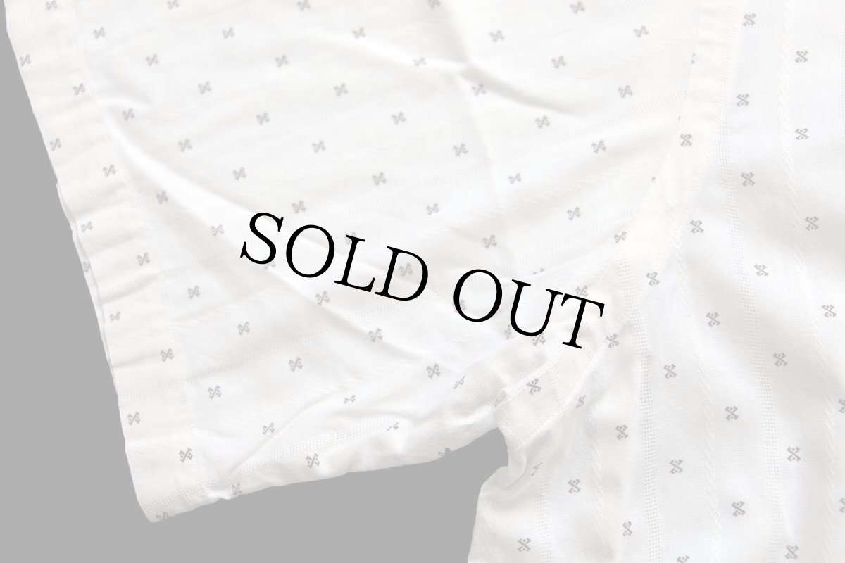 画像6: 00s ポロ ラルフローレン CLAYTON 小紋柄 総柄 織り柄 ストライプ 半袖 コットンシャツ 生成り M (6)