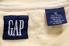 画像4: 90s GAPギャップ 無地 ヘンリーネック コットン カットソー ライトイエロー XL★特大 (4)