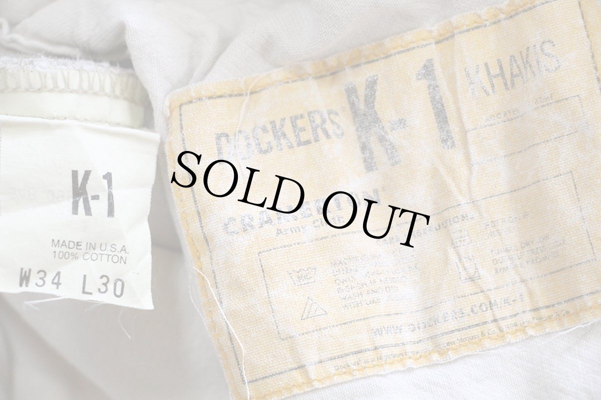 画像6: 90s USA製 DOCKERSドッカーズ K-1 CRAMERTON ARMY CLOTH コットンツイル チノパン カーキ W34 L30★Levi'sリーバイス (6)