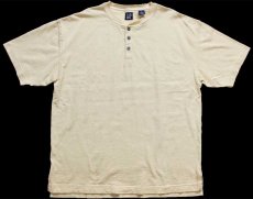 画像2: 90s GAPギャップ 無地 ヘンリーネック コットン カットソー ライトイエロー XL★特大 (2)