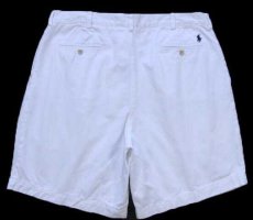 画像2: 00s ポロ ラルフローレン TYLER FIT ツータック コットン チノ ショートパンツ 白 38★129 ショーツ (2)