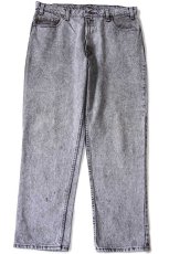 画像2: 90s USA製 Levi'sリーバイス 540 ダメージ ケミカルウォッシュ ブラック デニムパンツ w38 L30★アシッド (2)