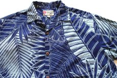 画像3: ハワイ製 Hilo Hattie The Hawaiian Original リーフ柄 オープンカラー コットン アロハシャツ L (3)