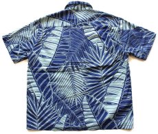 画像2: ハワイ製 Hilo Hattie The Hawaiian Original リーフ柄 オープンカラー コットン アロハシャツ L (2)