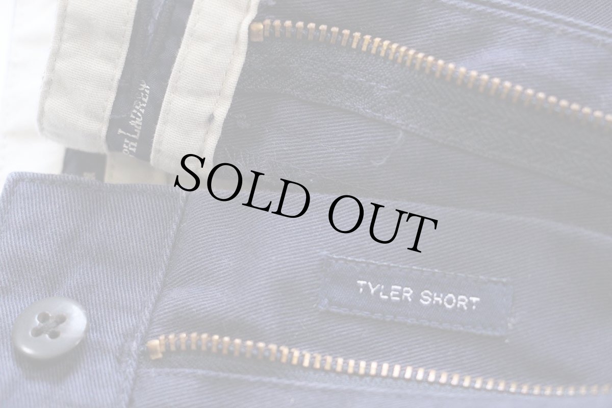 画像5: 90s ポロ ラルフローレン TYLER SHORT ツータック コットン チノ ショートパンツ ナス紺 32★130 ショーツ (5)