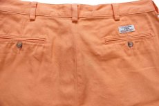 画像4: 90s ポロ ラルフローレン TYLER SHORT ツータック コットン チノ ショートパンツ 薄オレンジ 35★ショーツ (4)