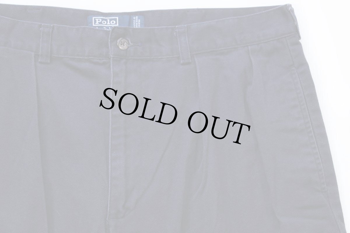 画像3: 90s メキシコ製 ポロ ラルフローレン TYLER SHORT ツータック コットン チノ ショートパンツ 紺 36★131 ショーツ (3)