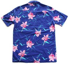 画像2: 90s USA製 HAWAII BLUES ハイビスカス柄 オープンカラー コットン アロハシャツ M (2)