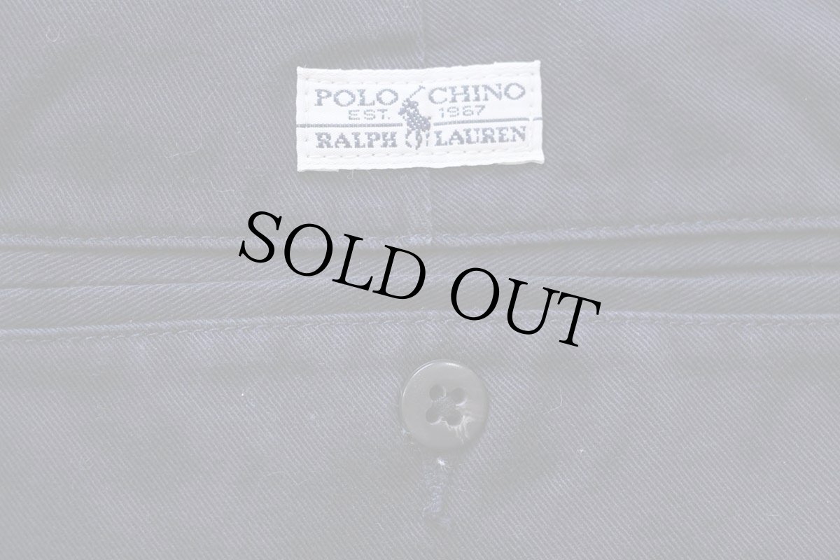 画像6: 90s メキシコ製 ポロ ラルフローレン ANDREW SHORT ツータック コットン チノ ショートパンツ 濃紺 w33★132 ショーツ (6)