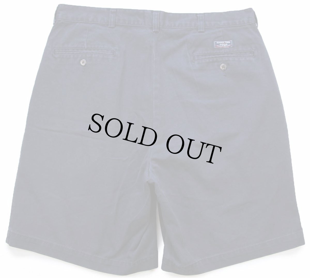 画像2: 90s メキシコ製 ポロ ラルフローレン TYLER SHORT ツータック コットン チノ ショートパンツ 紺 36★131 ショーツ (2)