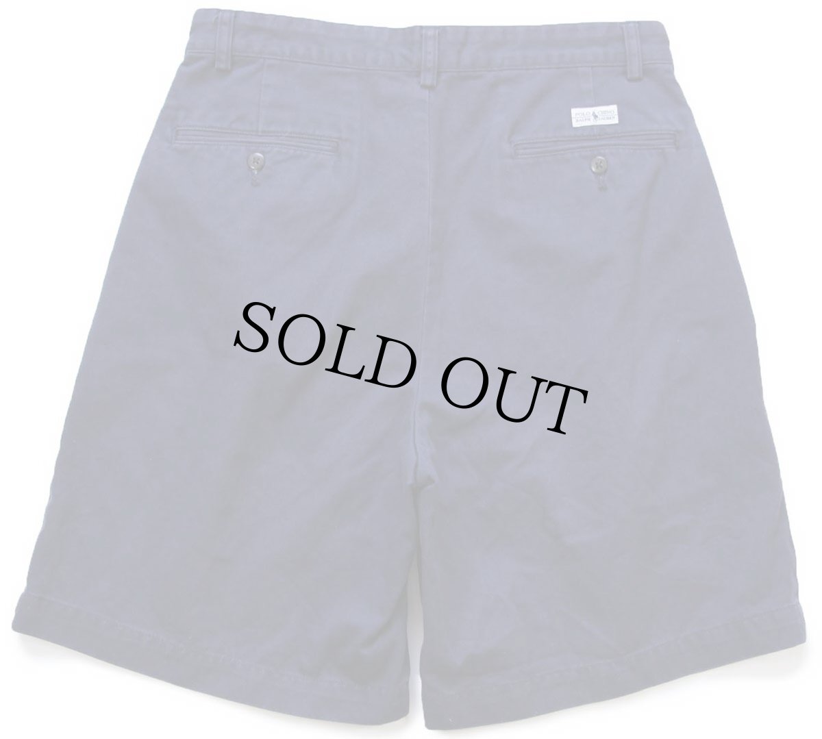 画像2: 90s ポロ ラルフローレン TYLER SHORT ツータック コットン チノ ショートパンツ ナス紺 32★130 ショーツ (2)