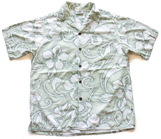 美品 60s vintage USA製 コットン ロングスリーブアロハシャツ
