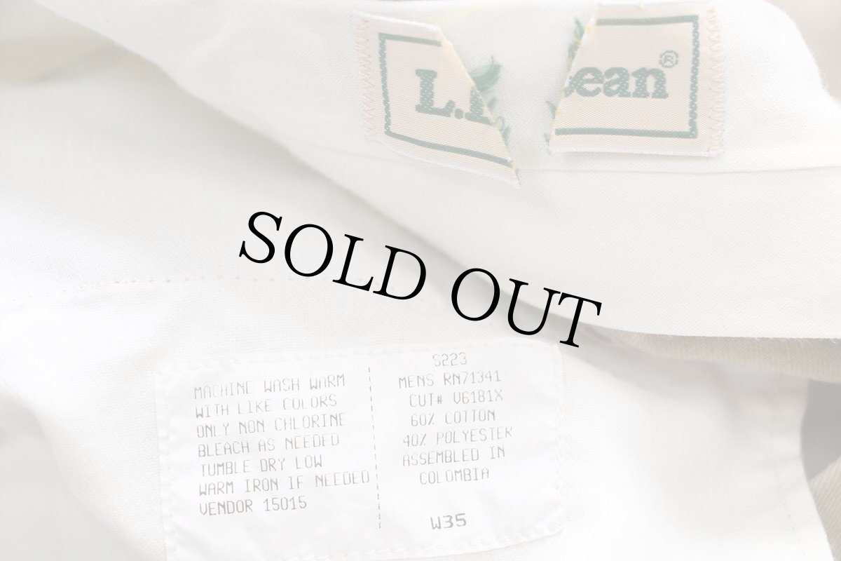 画像6: 90s L.L.Bean ツータック スラックス パンツ カーキ W35 (6)