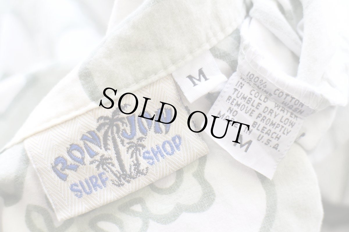 画像4: USA製 RON JON SURF SHOP ハイビスカス柄 オープンカラー コットン アロハシャツ M (4)