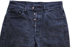 画像4: 90s USA製 Levi'sリーバイス 501 後染め ブラック デニムパンツ w32 (4)