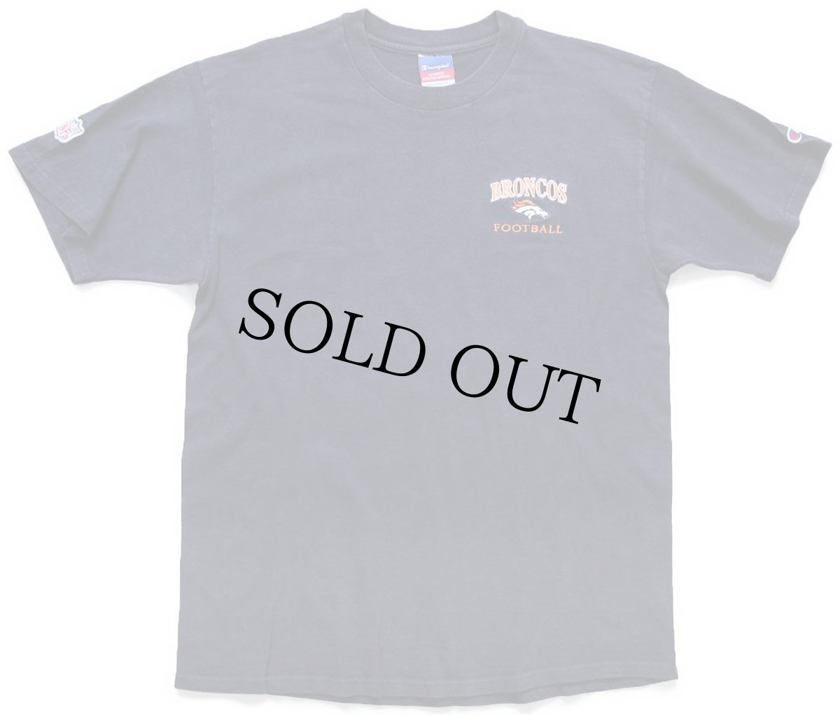 画像2: 00s メキシコ製 Championチャンピオン NFL BRONCOS FOOTBALL 刺繍 コットンTシャツ 紺 L (2)