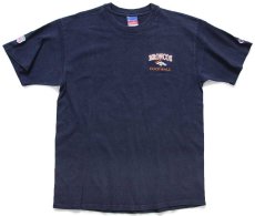 画像2: 00s メキシコ製 Championチャンピオン NFL BRONCOS FOOTBALL 刺繍 コットンTシャツ 紺 L (2)