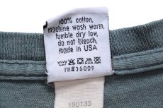 画像5: 90s USA製 Calvin Klein Jeans カルバンクライン ロゴ ひび割れプリント ペンキ飛び コットンTシャツ グリーングレー XL (5)