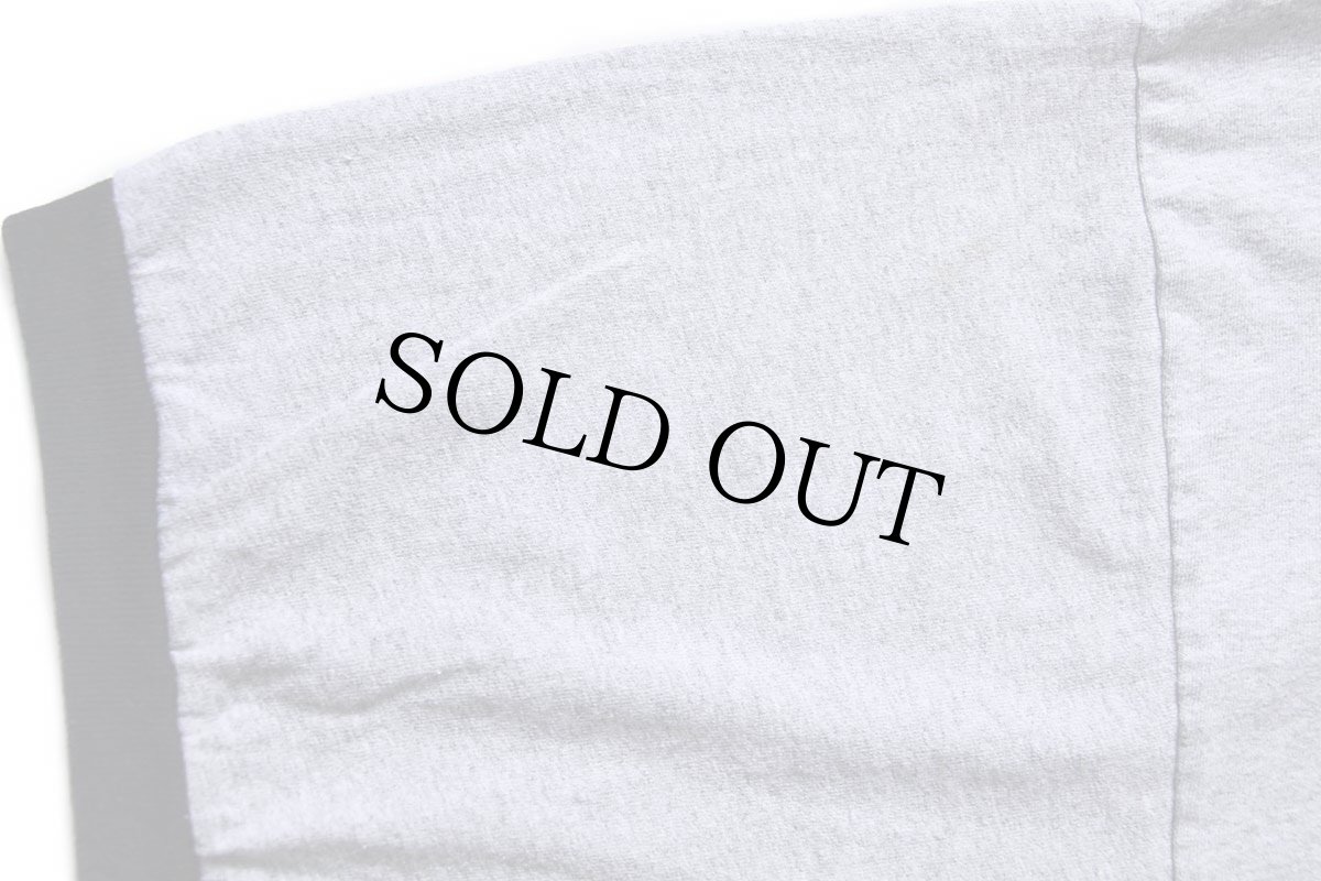 画像6: MICKEY MOUSE CLUB ミッキー マウス 染み込みプリント コットン リンガーTシャツ 杢グレー×黒 XL★特大 (6)