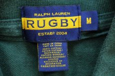 画像4: 00s RUGBY ラルフローレン ラグビー 刺繍 11 ナンバリング コットン 鹿の子 ポロシャツ 緑 M (4)