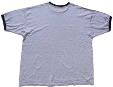 画像3: MICKEY MOUSE CLUB ミッキー マウス 染み込みプリント コットン リンガーTシャツ 杢グレー×黒 XL★特大 (3)