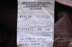 画像7: 90s フランス製 Levi'sリーバイス 501 後染め カラーデニムパンツ 焦げ茶 w31 L34★ユーロ (7)