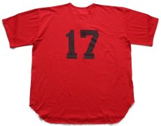 画像3: 90s USA製 CHED'S BAR & GRILL 17 ナンバリング ヘンリーネック Tシャツ 濃赤 XXL★特大 (3)
