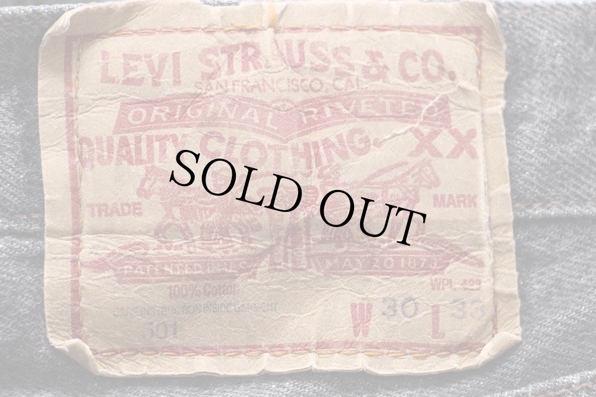 画像5: 80s Levi'sリーバイス 501 ペンキ飛び 先染め ブラック デニムパンツ W30 L33★ユーロ (5)