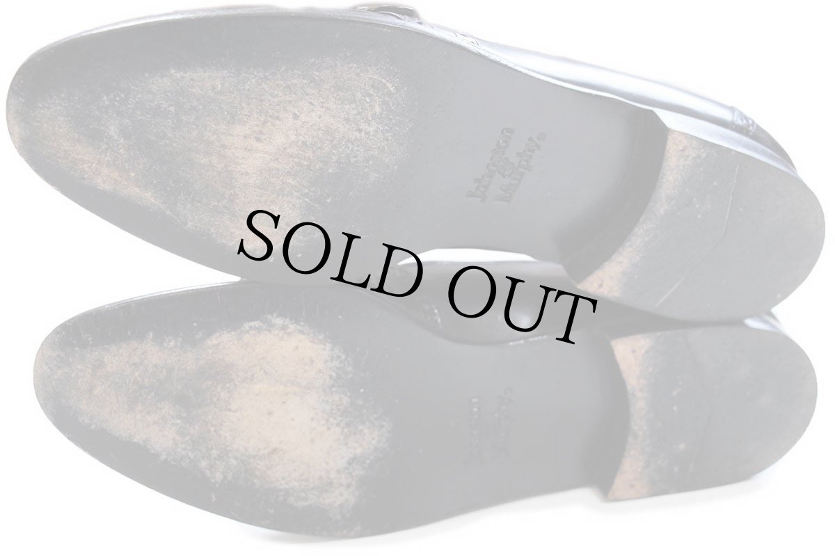 画像4: イタリア製 Johnston & Murphy ジョンストン&マーフィー ブローグ ローファー レザーシューズ 黒 9 1/2 M★革靴 (4)