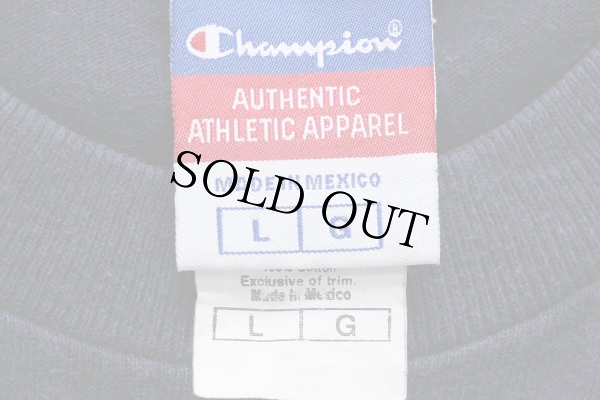 画像5: 00s メキシコ製 Championチャンピオン NFL BRONCOS FOOTBALL 刺繍 コットンTシャツ 紺 L (5)