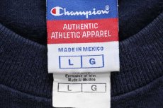 画像5: 00s メキシコ製 Championチャンピオン NFL BRONCOS FOOTBALL 刺繍 コットンTシャツ 紺 L (5)