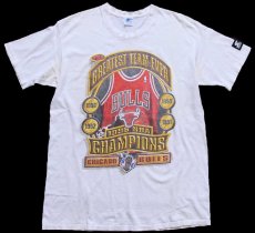 画像2: 90s STARTERスターター NBA 1996 CHAMPIONS CHICAGO BULLS シカゴ ブルズ コットンTシャツ 白 M (2)