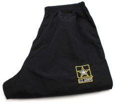 画像1: 10 米軍 U.S.ARMY ロゴ刺繍 APFU トレーニング ナイロンパンツ 黒 M/L★84 IPFU (1)