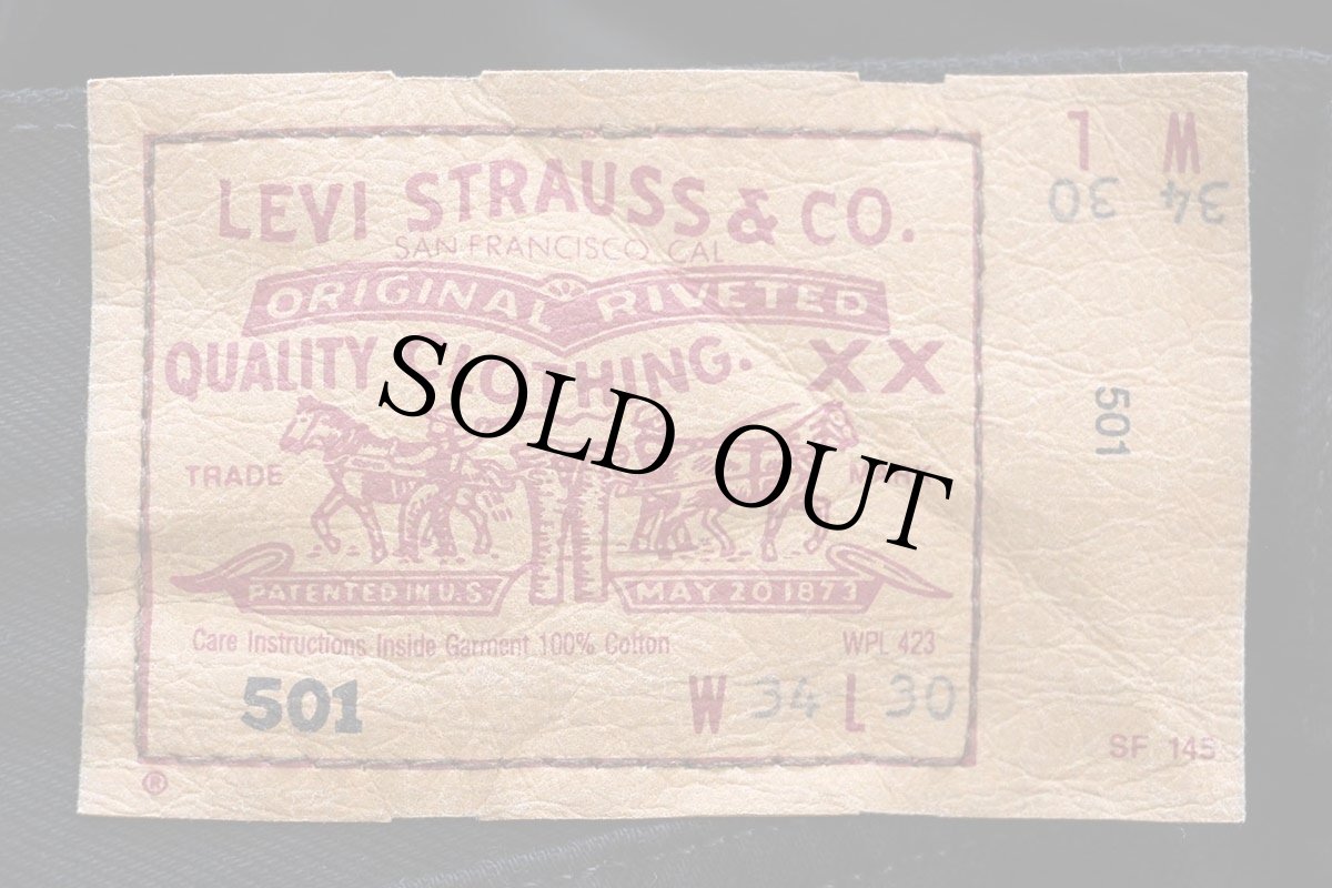 画像6: 90s 英国製 Levi'sリーバイス 501 後染め ブラック デニムパンツ W34 L30★A ユーロ (6)