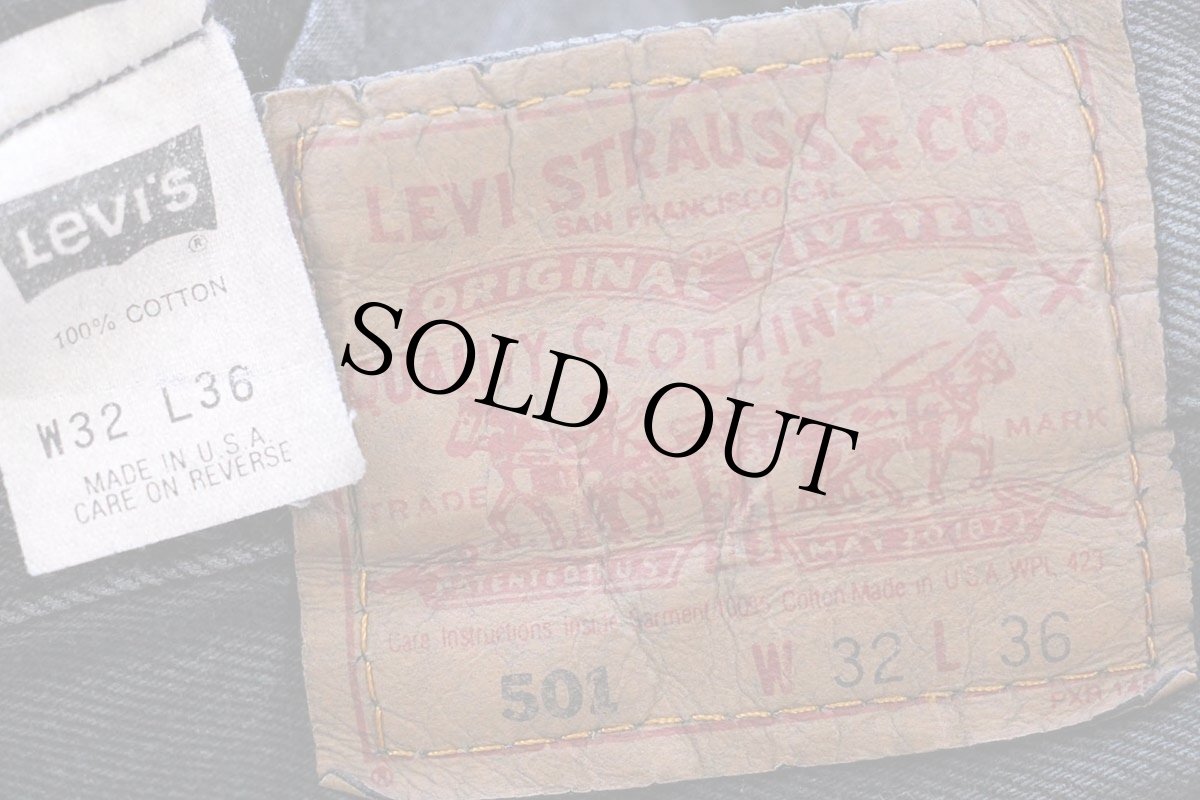 画像6: 90s USA製 Levi'sリーバイス 501 後染め ブラック デニムパンツ W32 (6)