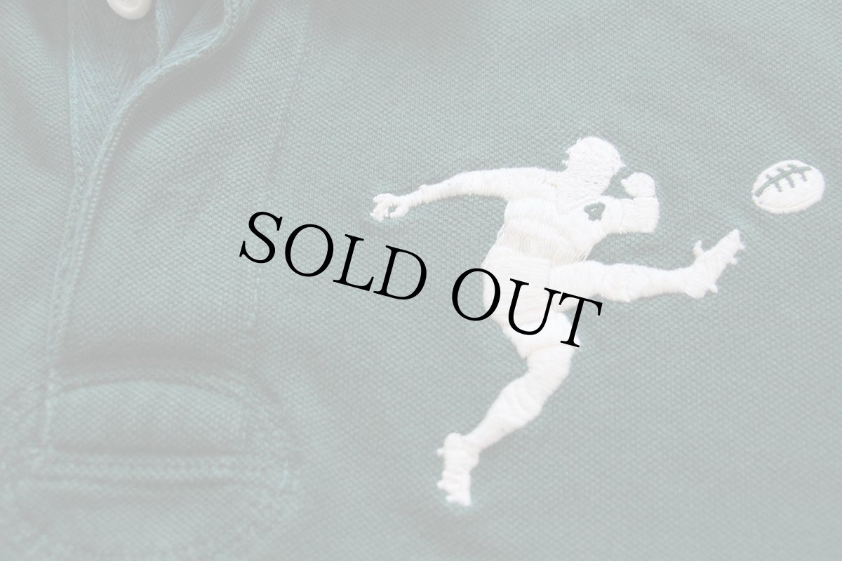 画像5: 00s RUGBY ラルフローレン ラグビー 刺繍 11 ナンバリング コットン 鹿の子 ポロシャツ 緑 M (5)