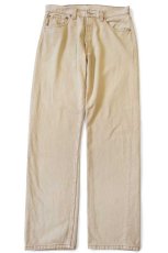 画像2: 00s USA製 Levi'sリーバイス 501 後染め カラーデニムパンツ 薄茶 w33 L32 (2)