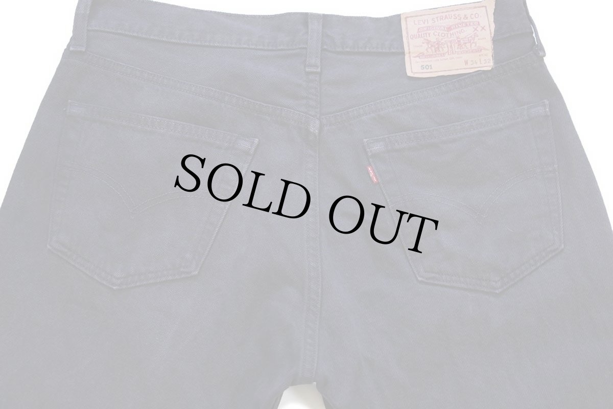 画像5: 90s 英国製 Levi'sリーバイス 501 後染め ブラック デニムパンツ フェード W34 L32★ユーロ (5)