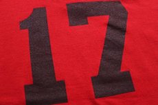 画像4: 90s USA製 CHED'S BAR & GRILL 17 ナンバリング ヘンリーネック Tシャツ 濃赤 XXL★特大 (4)