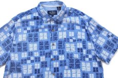 画像3: Nat Nast 総柄 半袖 シルク×コットンシャツ L (3)