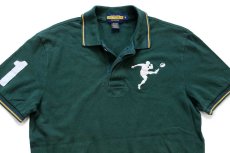 画像3: 00s RUGBY ラルフローレン ラグビー 刺繍 11 ナンバリング コットン 鹿の子 ポロシャツ 緑 M (3)