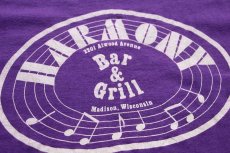画像4: 90s USA製 aardvarks HARMONY Bar &Grill 両面プリント コットンTシャツ 紫 L (4)