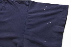 画像6: 90s USA製 Calvin Klein Jeans カルバンクライン ロゴ ひび割れプリント ブリーチ飛び コットンTシャツ 紺 L-XL (6)