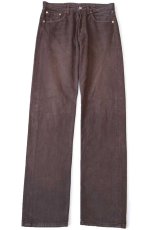 画像2: 90s フランス製 Levi'sリーバイス 501 後染め カラーデニムパンツ 焦げ茶 w31 L34★ユーロ (2)