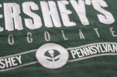 画像4: 90s USA製 HERSHEY'Sハーシーズ チョコレート ロゴ CHOCOLATE TOWN PENNSYLVANIA コットンTシャツ 緑 フェード M (4)