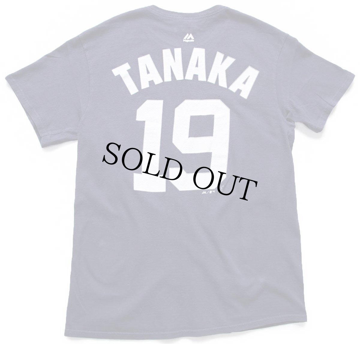 画像1: Majestic MLB New York Yankees ニューヨーク ヤンキース TANAKA 19 ナンバリング コットンTシャツ ナス紺 M (1)