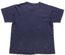 画像3: 90s USA製 Calvin Klein Jeans カルバンクライン ロゴ ひび割れプリント ブリーチ飛び コットンTシャツ 紺 L-XL (3)